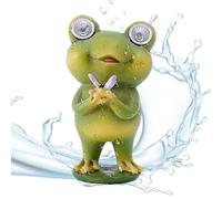 Lampe solaire en forme de grenouille à LED en résine étanche | Veilleuse LED décorative à énergie solaire en résine imperméable pour extérieur, cour, jardin, pat
