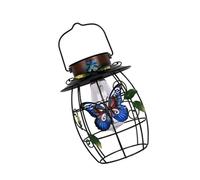Lampe solaire en forme de papillon avec panneau monocristallin et cadre en fer antirouille pour allée avec batterie rechargeable