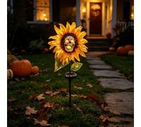 Lampe solaire en forme de tête de mort de tournesol pour décoration de jardin