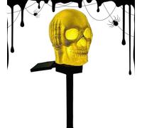 Lampe solaire en forme de tête de mort - Lampes solaires de jardin d'Halloween étanches | Lumières d'allée hantées, décorations solaires d'extérieur intelligentes, pour l'intérieur, la cour et le