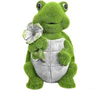 Lampe solaire en forme de tortue floquée en résine LED pour statue de