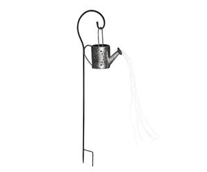 Lampe solaire enfichable arrosoir lampe de jardin d'extérieur en arrosoir design lampe enfichable argent, 24x LED blanc chaud, H 94 cm, jardin balcon allées pelouse