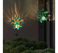 Lampe Solaire Éolienne LED Décoration De Jardin Fleur Colorée Ensemble De 2