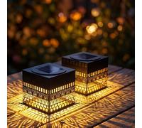 Lampe Solaire Exterieur, 2026 Nouveau Decorative Solar Mandala Lights, IP65 Étanche Eclairage Exterieur Solaire, Decoration Jardin Exterieur Auto ON/OFF pour Terrasse,Pelouse,Cour Paysage (2PC-B)