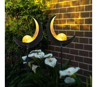 Lampe à brancher, piquet de sol, lampe à brancher dans le jardin, verre couleur bronze, métal, LED, résistant aux intempéries, LxlxH 18x6x90 cm, lot de 2