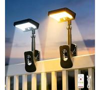 Lampe Solaire Extérieur avec Détecteur de Mouvement, Clip Solarleuchte 92 LED 600lm IP65, 3 Modes & 3 Températures de Couleur, Rechargeable Type-C, Éclairage pour Clôture et Gouttière, 2 Pièces