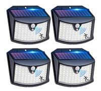 Lampe Solaire Extérieur Détecteur de Mouvement【4 Pack】, 3 Modes Spot Solaire Exterieur IP65 Etanche Lumiere Solaire Exterieur Eclairage Exterieur Solaire pour Jardin, Garage, Patio