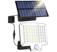 Lampe Solaire Exterieur Detecteur de Mouvement,Eclairage Exterieur Solaire,IP65 Imperméable à l'eau, Angle d'éclairage de Détection de 120 °, Avec Câble de 5m, 3 Modes d'éclairage