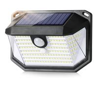 Lampe Solaire Exterieur Detecteur de Mouvement IP65 Etanche Lumiere Projecteur Led Éclairage Mural d'extérieur Spot Solaire Noir