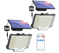 Lampe Solaire Exterieur Jardin 2Unité Ip65 Capteur 270° 3Modes Lumiere Solaire Exterieur Lampe Solaires Eclairage Projecteur Luminaire Exterieurs Spot Porche Garage