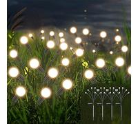 Lampe Solaire Extérieur Jardin Décoration, 4PCS 6 LED Lucioles Lumière Solaire Extérieur Étanche IP65,Lampe Firefly Lights,Éclairage Solaire PR Décoration de Noël, Trottoir, Cour, Terrasse, Exterieur