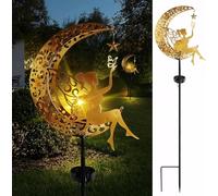 Lampe Solaire Exterieur Jardin, Lune Lampes Solaires Décoratives de Jardin LED Boule de Verre Lumière de Jardin Étanche Décoration de Jardin Patio Balcon Fête Noël Exterieur Cadeau pour Femmes Mères