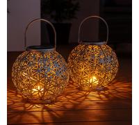 Lampe Solaire Extérieur Lampe Jardin Oriental Lanterne LED 2er Set
