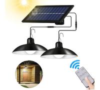 Lampe Solaire Extérieur, Lampes Solaires Suspendues, double tête, 3 Niveaux de Luminosité, Câble de 3M, étanche IP65, pour Jardin
