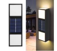 Lampe Solaire Extérieur LED Applique Murale Étanche Sans Fil Éclairage pour Jardin Terrasse Décoration Moderne-Lumière Chaude