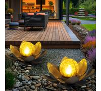 Lampe Solaire Extérieur Luminaires de Jardin Lotus Fleurs Seerosen LED 2er Set