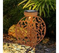 Lampe Solaire Extérieur Luminaires de Jardin Oriental Rust Rond LED H 31 CM