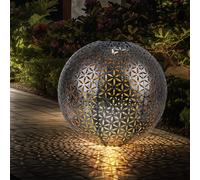 Lampe enfichable SOLAR d'extérieur LED spot de terrasse boule lampe déco de jardin gris argenté piquet de sol