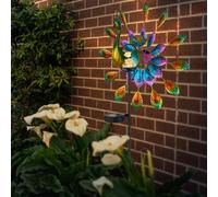 Lampe Solaire Extérieur Spots à Encastrer Déco Balcon Éolienne Paon 1 Feux LED H