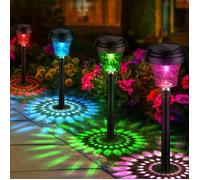 Lampe Solaire Exterieur TYRESES - Lot de 8 - Lumière Colorée ou Blanc Chaud - IP65 Étanche - Decoration jardin