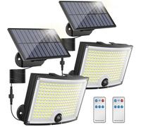 Lampe Solaire Extérieure,202 Led Détecteur Mouvement Télécommande[EC79]