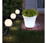 Lampe solaire prise lampe boule lumineuse extérieure avec piquet pot de fleur solaire, 1x pot de fleur 3x boule, ampoules LED, lot de 4