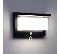 Lampe Solaire Extérieure avec Détecteur de Mouvement Vankarr IP65 6000K Blanc Froid Allumage/Extinction Auto, Étanche pour Jardin, Terrasse, Couloir et Allées