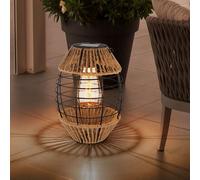 Lanterne solaire solaire pour extérieur sur pied décoration de jardin décoration balcon lampes solaires jardin chanvre, à suspendre ou à poser, LED blanc chaud, DxH 16,5x40,5 cm