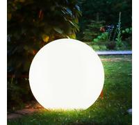Lampe Solaire Extérieure Boule LED Jardin Pointe Blanc Argent Ampoule à Enficher