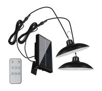 Lampe solaire extérieure détecteur mouvement - PZCC - Double tête - Panneau 360° - IP65 - Câble 3m