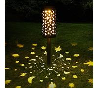 Lampe Solaire Exterieure Jardin au Sol, étoiles/lune ombre, Etanche IP44, Sans Fil LED Décoration Eclairage Solaire Extérieur Pour Patio Chemins, Pelouse, Automatique On/Off