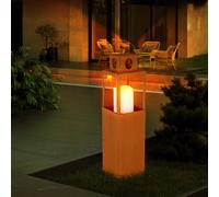 Lanterne solaire pour l'extérieur Lampe décorative solaire à LED Lanternes de jardin solaires pour l'extérieur, effet feu, à suspendre, bougie LED 1200K, LxlxH 13x13x50 cm