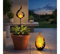 Lampe Solaire Extérieure LED IP44 Noir Or, Set 2 Lampes de Jardin