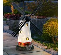 Lampe d'extérieur, lampe solaire, moulin à vent, lampe de jardin, décoration extérieure, batterie, étanche IP44, multicolore, LED blanc chaud, LxlxH 19x42x51cm