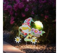 Lampe Solaire Extérieure Nain de Jardin LED Fleurs Décorative Spots à Encastrer