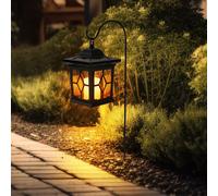 Lampe Solaire Extérieure Spots à Encastrer de Balcon Lanterne LED Noir H 68 CM