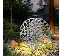 Lampe Solaire Extérieure Steckelampe LED Effet de Lumière Pointe Argent Boule