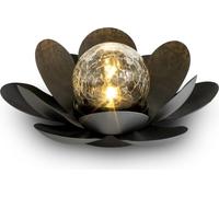 Lampe solaire fleur de lotus - env. 24 x 10 cm - Garden Deko en noir