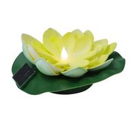 Lampe Solaire Flottante en Plastique Jaune Fleur pour Piscine et Jardin | Surface Lisse Polie, Décoration Domestique, Usage pour Offrande à Bouddha
