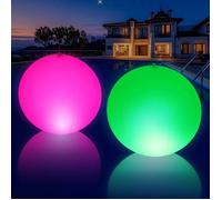 Lampe Solaire Flottante LED Étanche IP68 35cm Couleurs Changeantes - 2 Pièces pour Piscine/Jardin