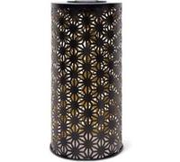 Lampe Solaire - Colonne - Or-Noir Ø15 H30 Cm - 6 A 8H Lumiere - Bouton Marche/Arret - Batterie Rechargeable Aaa.