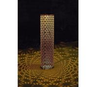 Lampe solaire - GARDEN ID Colonne - Or-Noir Ø20 H60 cm - 6 a 8h lumiere - Bouton marche/arret - Batterie LI-ION durable.