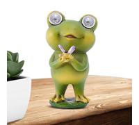 Lampe solaire grenouille en résine | Solaire pour extérieur, jardin, terrasse, cour, allée, étanche, lumière LED blanc chaud, batterie rechargeable