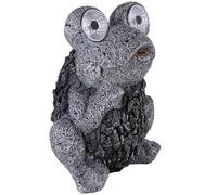 Lampe solaire Grenouille grise Figure solaire Grenouille Lampe extérieure aspect pierre solaire, batterie IP44, LED 2x 0,06 Watt, LxlxH 17x14x21 cm