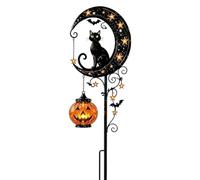Lampe Solaire Halloween, Chat Noir Citrouilles, Résistante Aux Intempéries