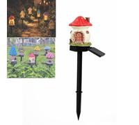 Lampe Solaire imperméable en Forme de Champignon de Conte de fées, Lampe sur Piquet de Jardin en résine, Marche/arrêt Automatique, décoration extérieure pour Cour, pelouse, Chemin(Red)
