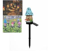 Lampe Solaire imperméable en Forme de Champignon de Conte de fées, Lampe sur Piquet de Jardin en résine, Marche/arrêt Automatique, décoration extérieure pour Cour, pelouse, Chemin(Blue)