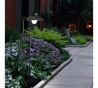 Lampe Solaire Industrial Décoration de Jardin LED Pointe Borne Lumineuse Noir