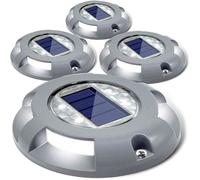 Lampe Solaire Jardin,4pcs 4 LED Étanche IP65 Balise Chemin Pave Solaire Éclairage Bord de Piscine Bassin Encastrable Sol Clôture