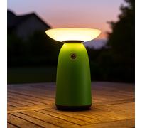Lampe solaire d'extérieur Lampe de table verte LED Lampe de jardin Touchdimmer Lampe de balcon, aluminium plastique, 10W 500lm blanc chaud, DxH 16 x 22,5 cm